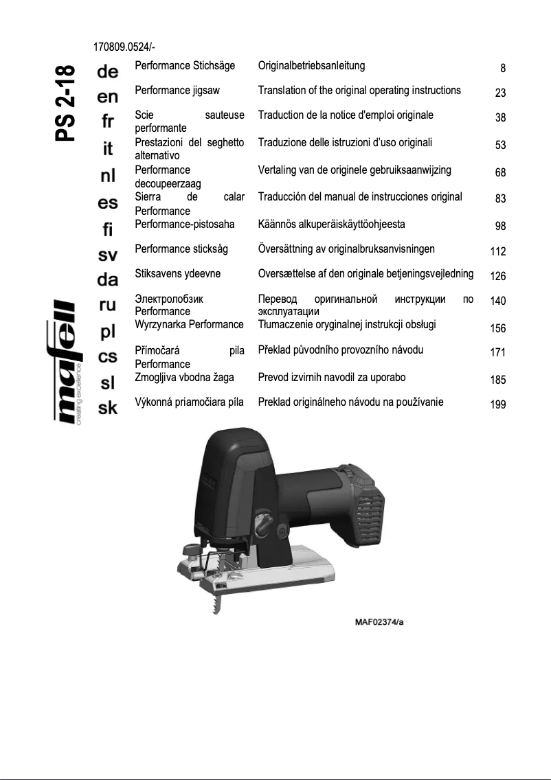 Image de la première page du manuel de l'appareil PS 2-18
