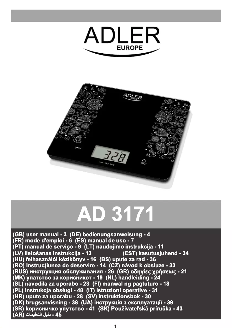 Page n°1 - Manuel utilisateur Adler AD 3171