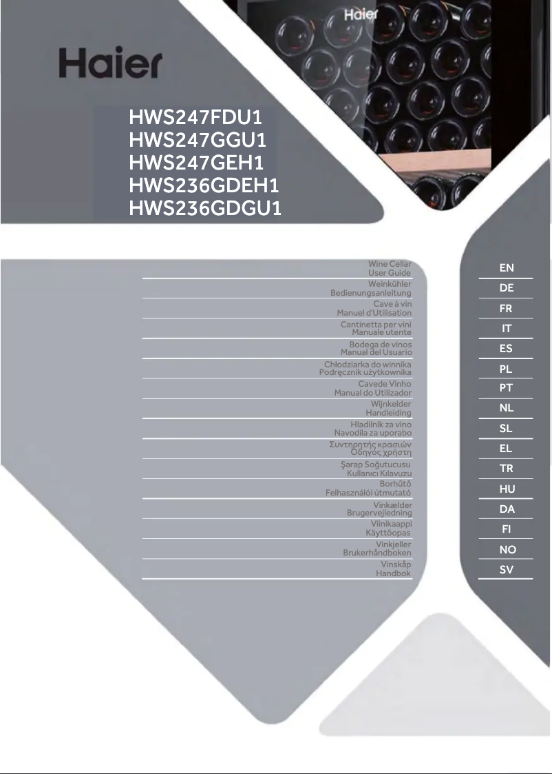 Page 1 de la notice Label énergétique Haier HWS247GGU1