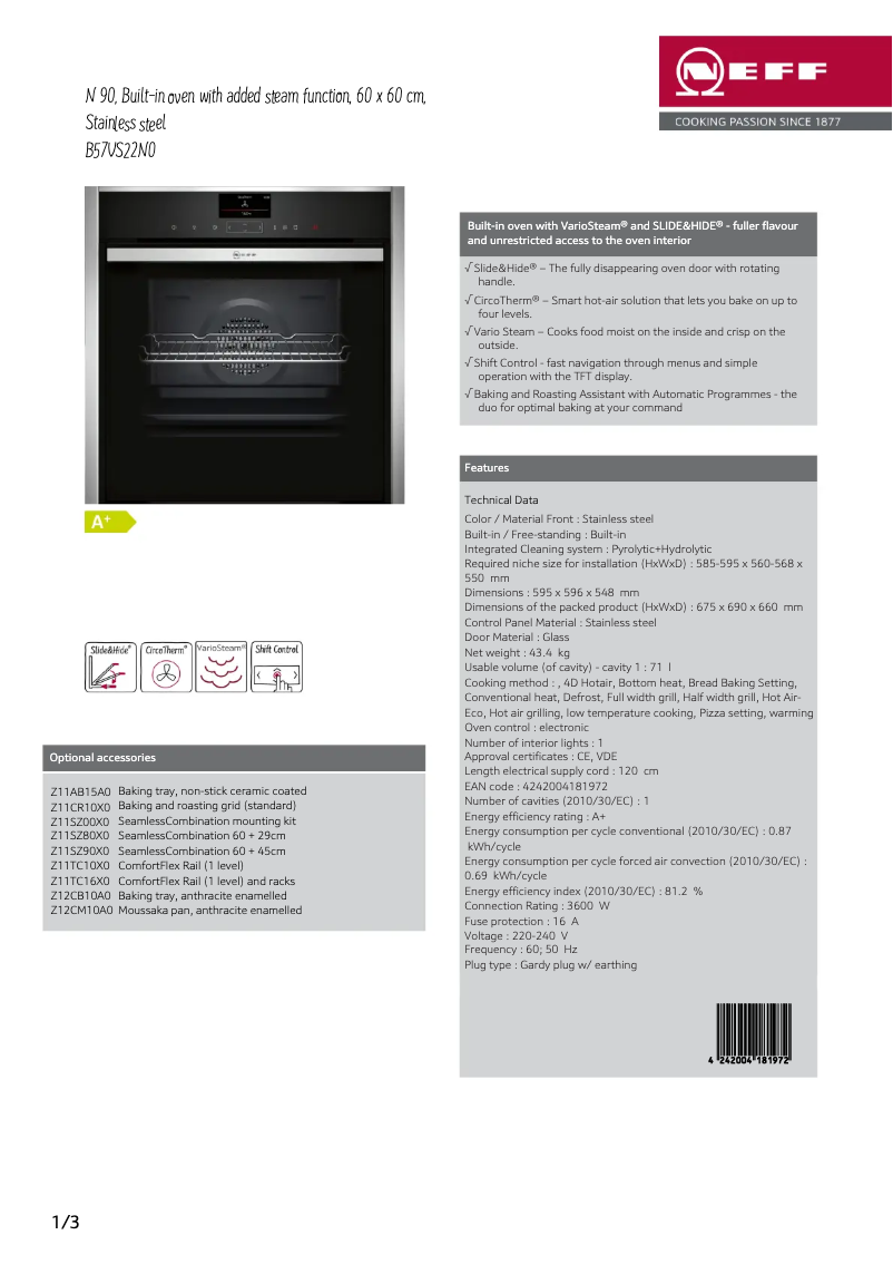 Image de la première page du manuel de l'appareil B57VS22N0