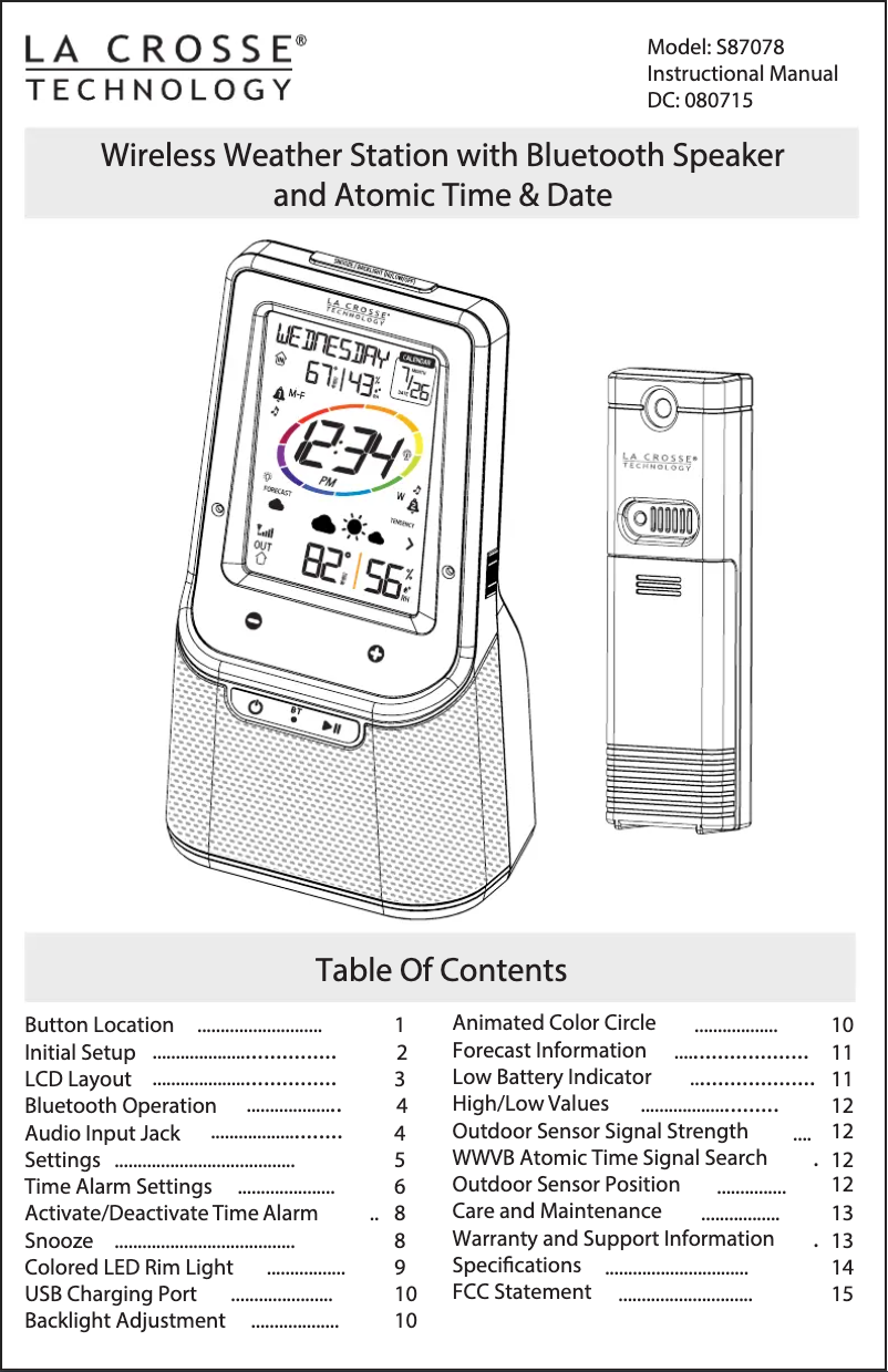 Image de la première page du manuel de l'appareil S87078