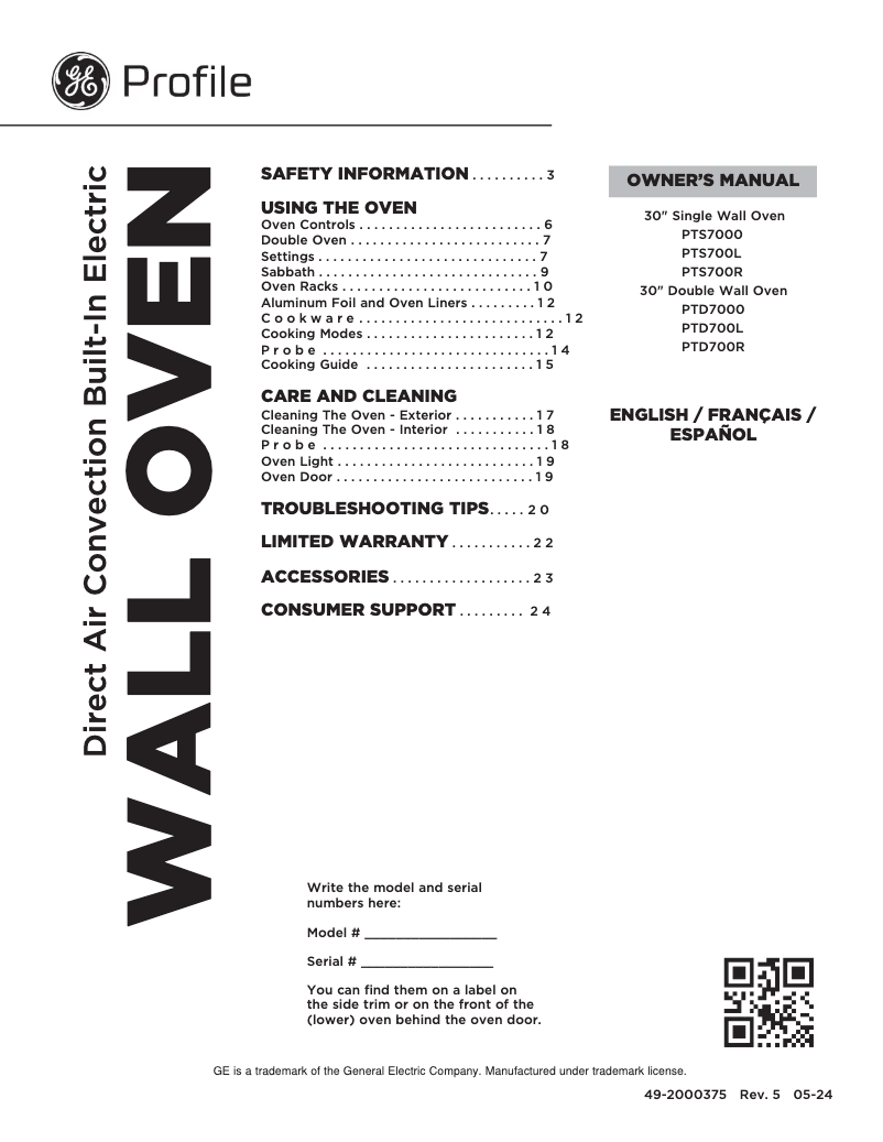 Page 1 de la notice Guide d'installation GE Profile PTD7000FNDS