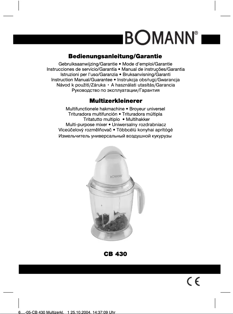 Page 1 de la notice Manuel utilisateur Bomann CB 430