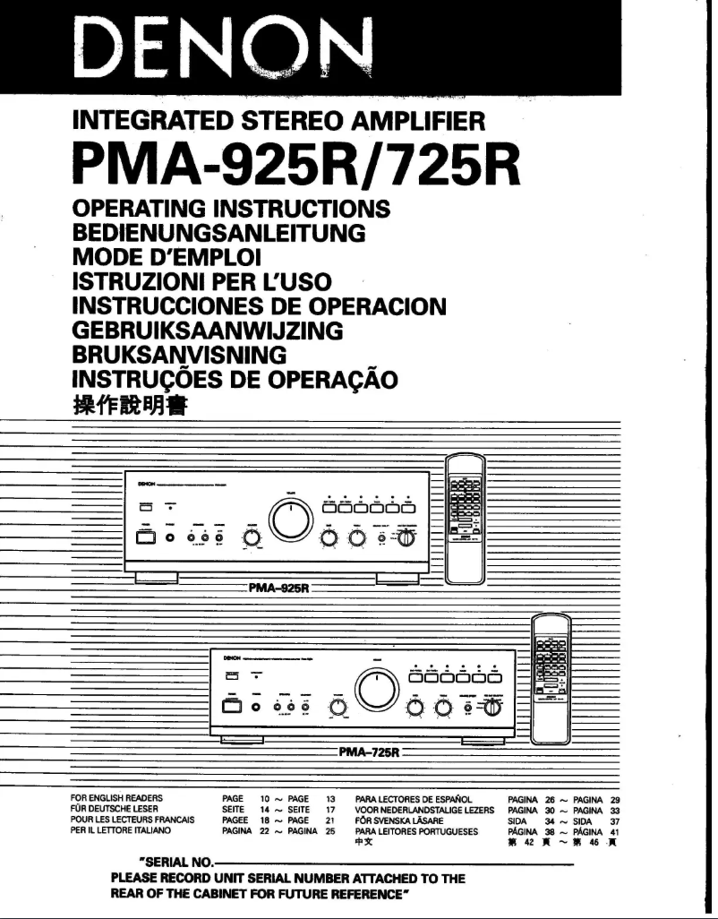 Página 1 del manual Manual de usuario Denon PMA-725R