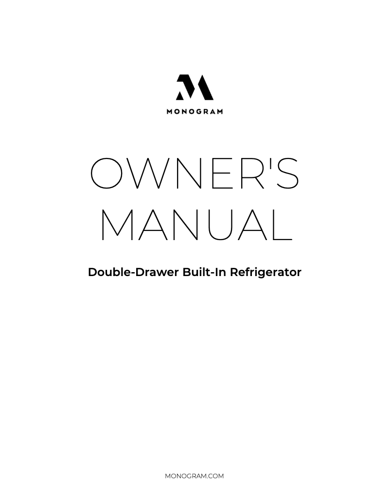 Page 1 de la notice Manuel utilisateur Monogram ZIDI240HII