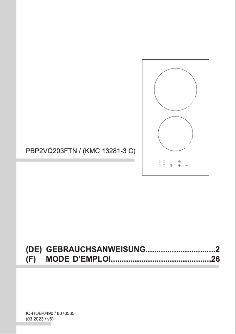 Page n°1 - Manuel utilisateur Amica KMC 13281-3 C