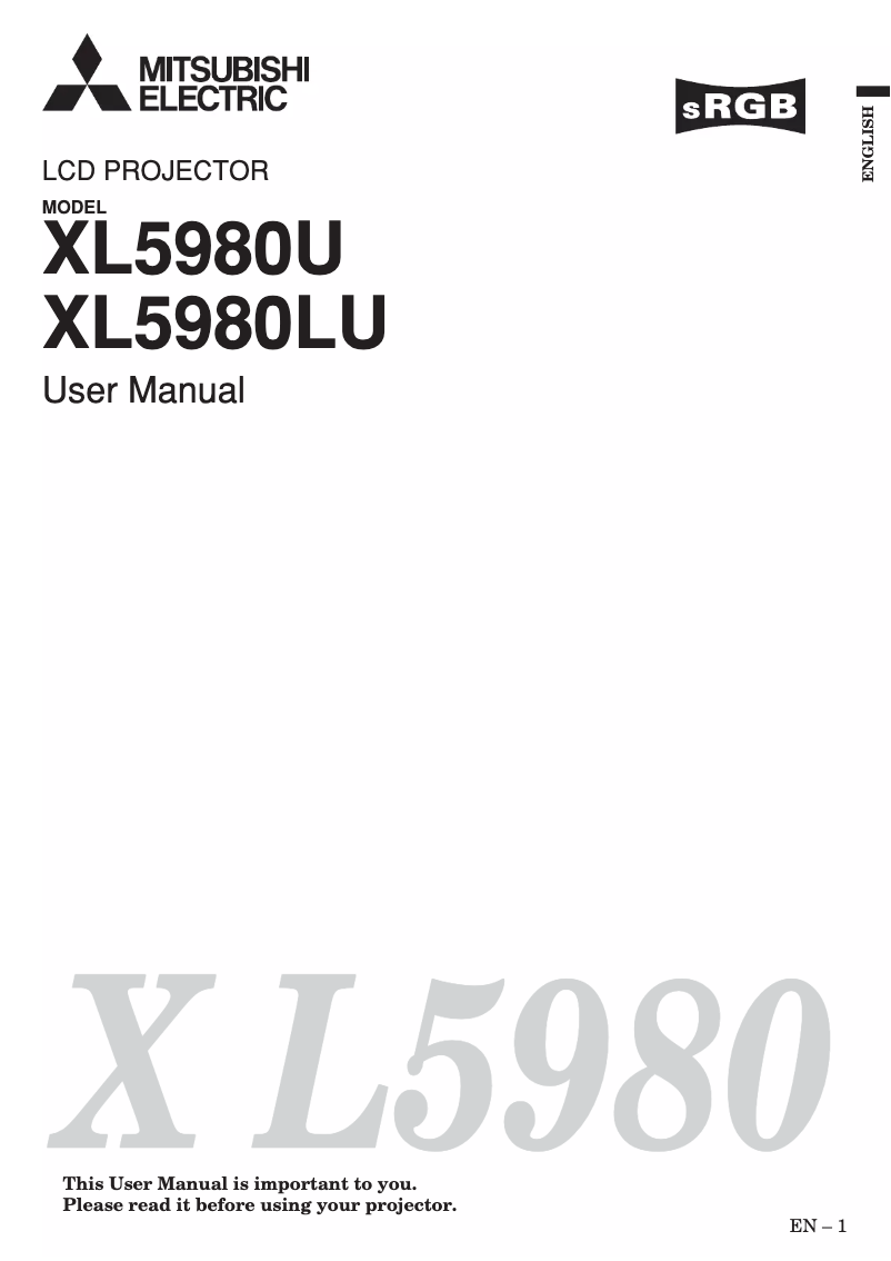 Image de la première page du manuel de l'appareil XL5980U