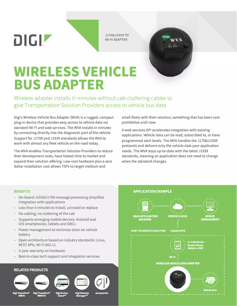 Page 1 de la notice Manuel utilisateur Digi WVA-J200