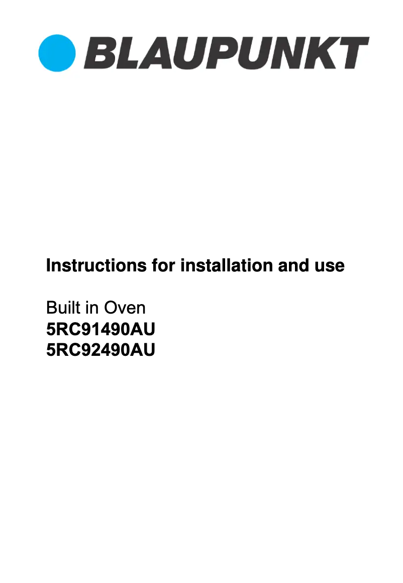 Page 1 de la notice Guide d'installation Blaupunkt 5RC92490AU