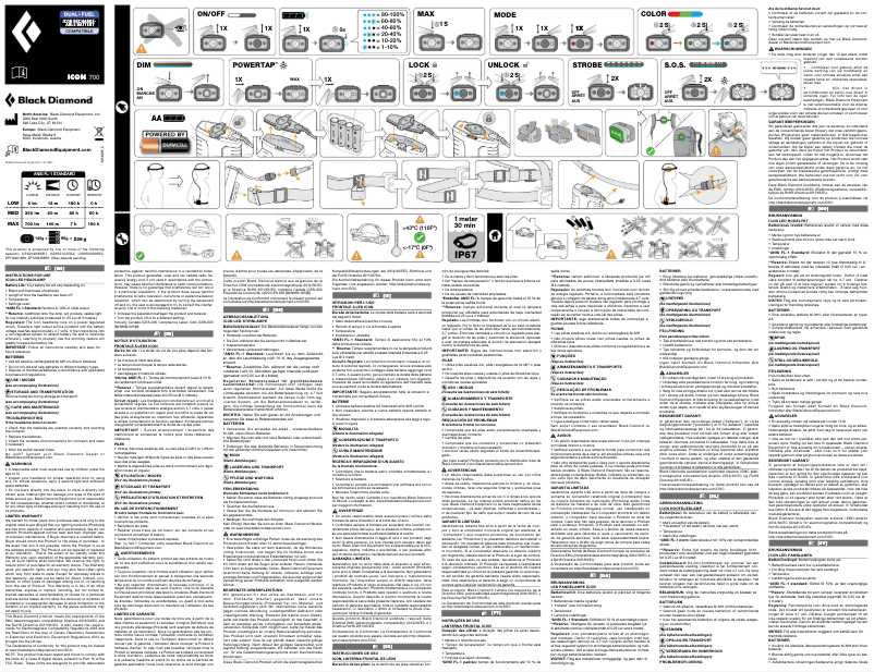 Page 1 de la notice Manuel utilisateur Black Diamond Icon 700