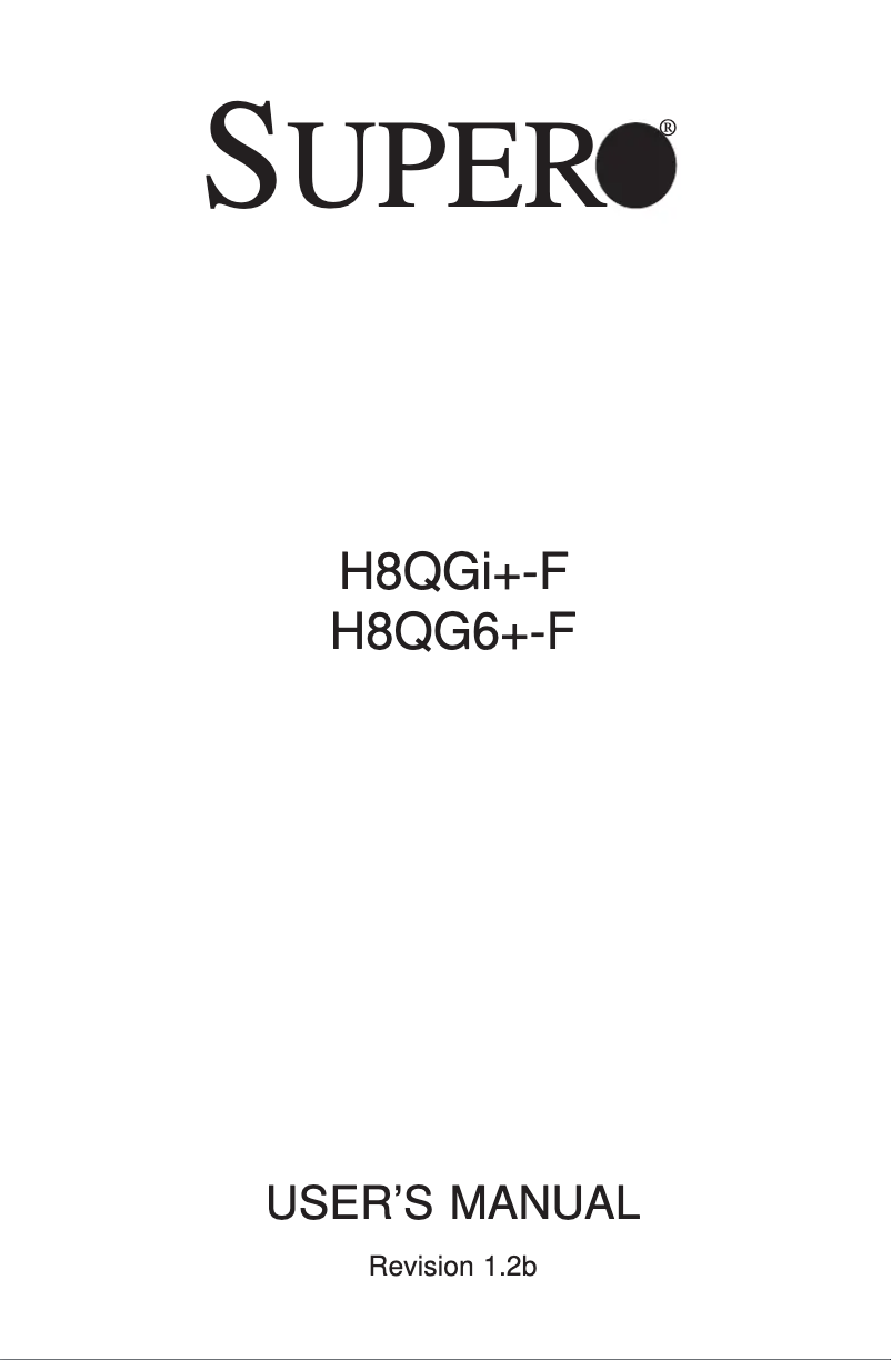 Image de la première page du manuel de l'appareil H8QGi+-F