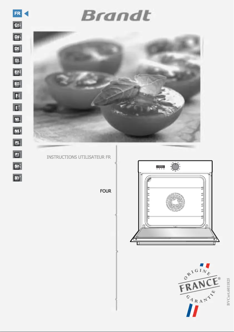 Page n°1 - Manuel utilisateur Brandt BOP7533B