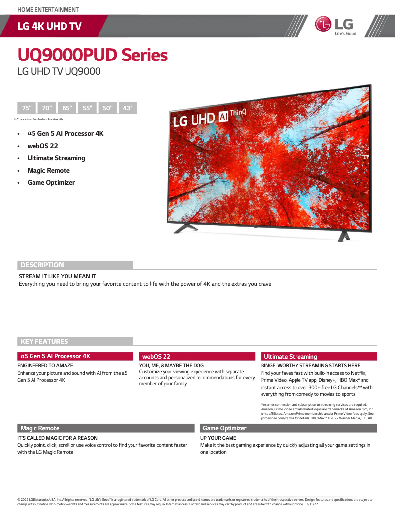 Image de la première page du manuel de l'appareil 65UQ9000PUD