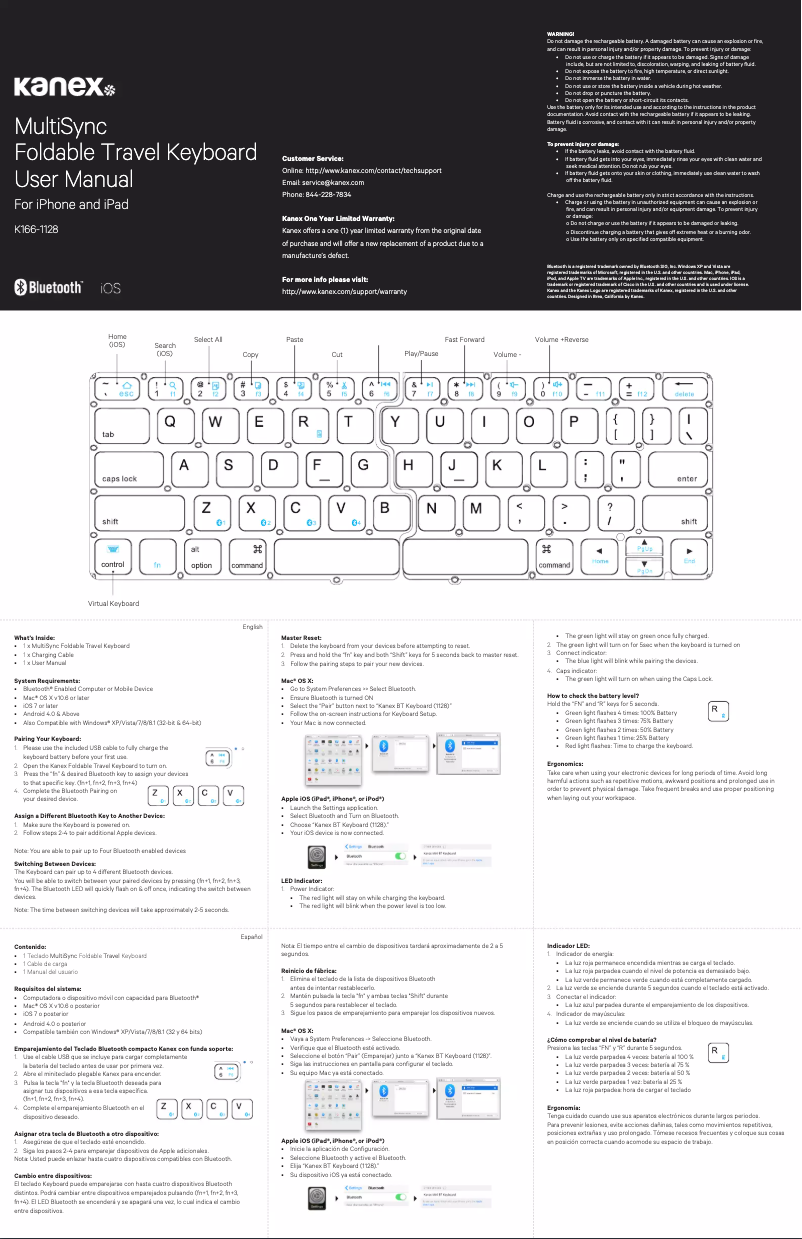 Image de la première page du manuel de l'appareil K166-1128