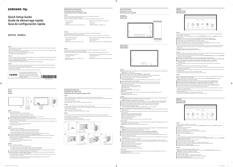 Image de la première page du manuel de l'appareil WM75A