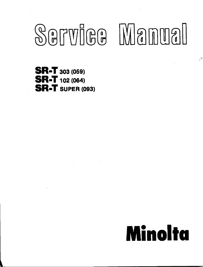 Page n°1 - Manuel utilisateur Konica Minolta SR-T 102