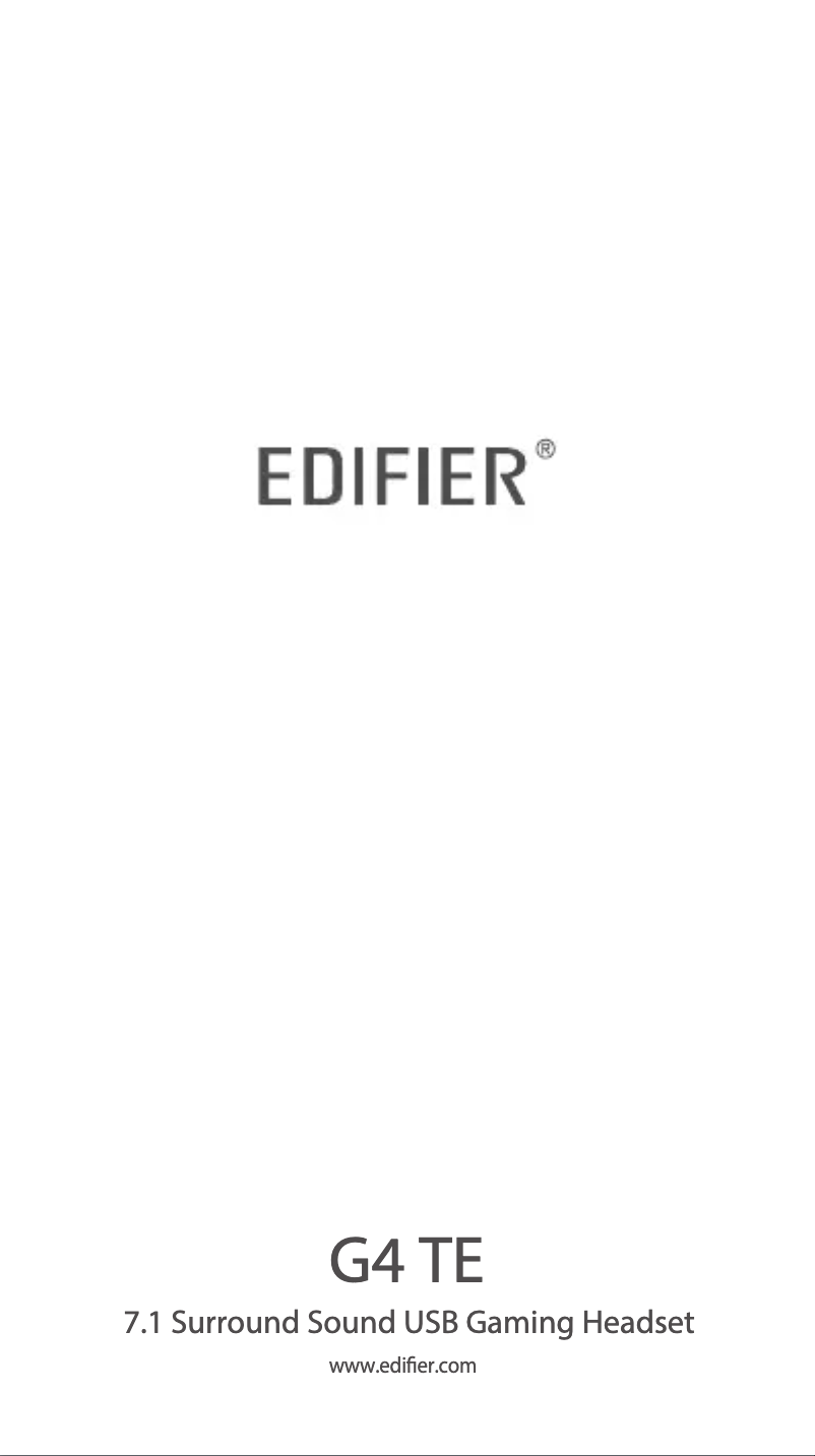 Page 1 de la notice Manuel utilisateur Edifier G4 TE