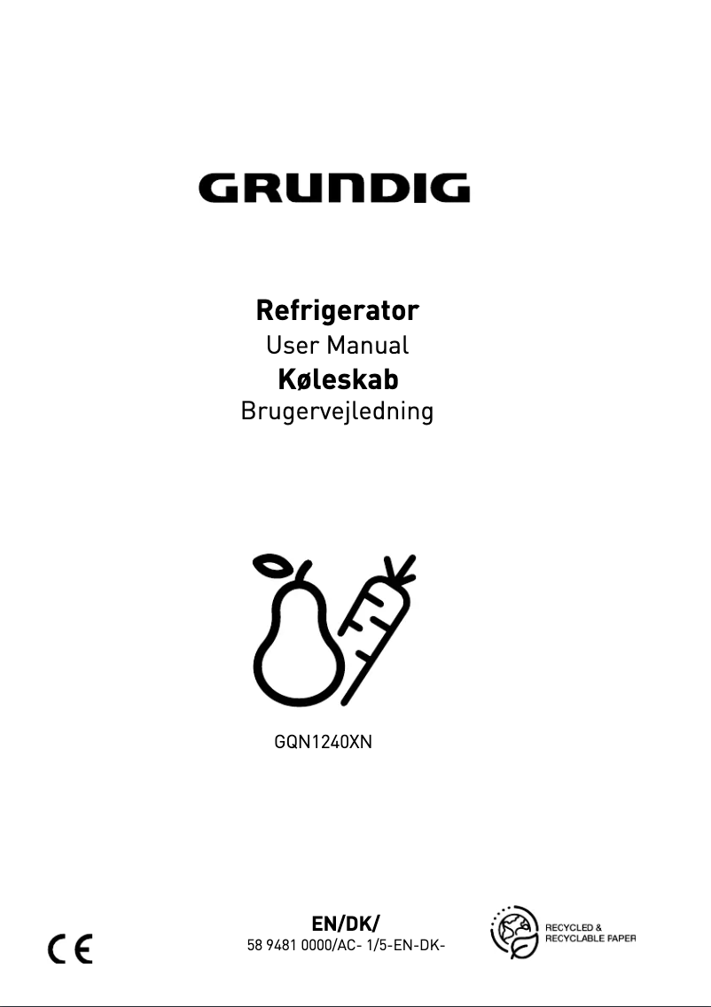 Page 1 de la notice Manuel utilisateur Grundig GQN1240XN