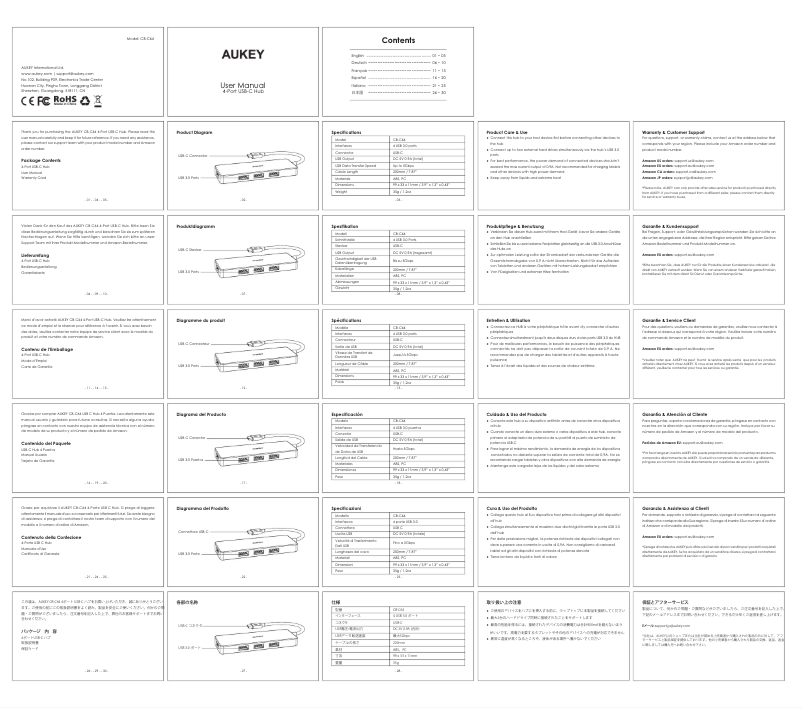 Page 1 de la notice Manuel utilisateur Aukey CB-C64