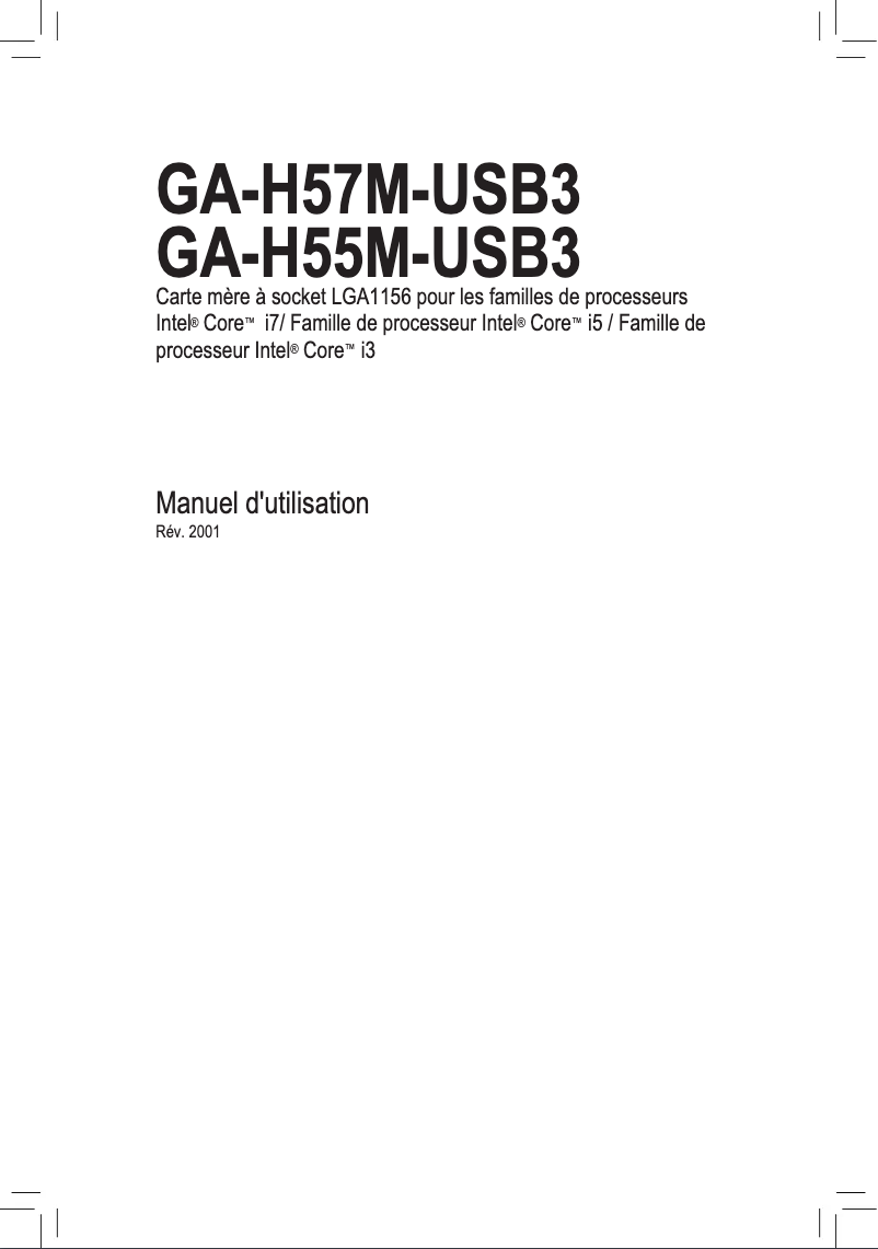 Page n°1 - Manuel utilisateur Gigabyte GA-H57M-USB3