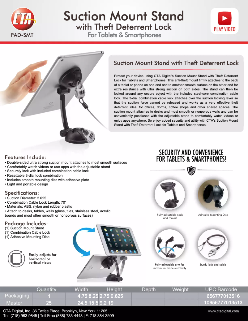Page 1 de la notice Manuel utilisateur CTA Digital PAD-SMT