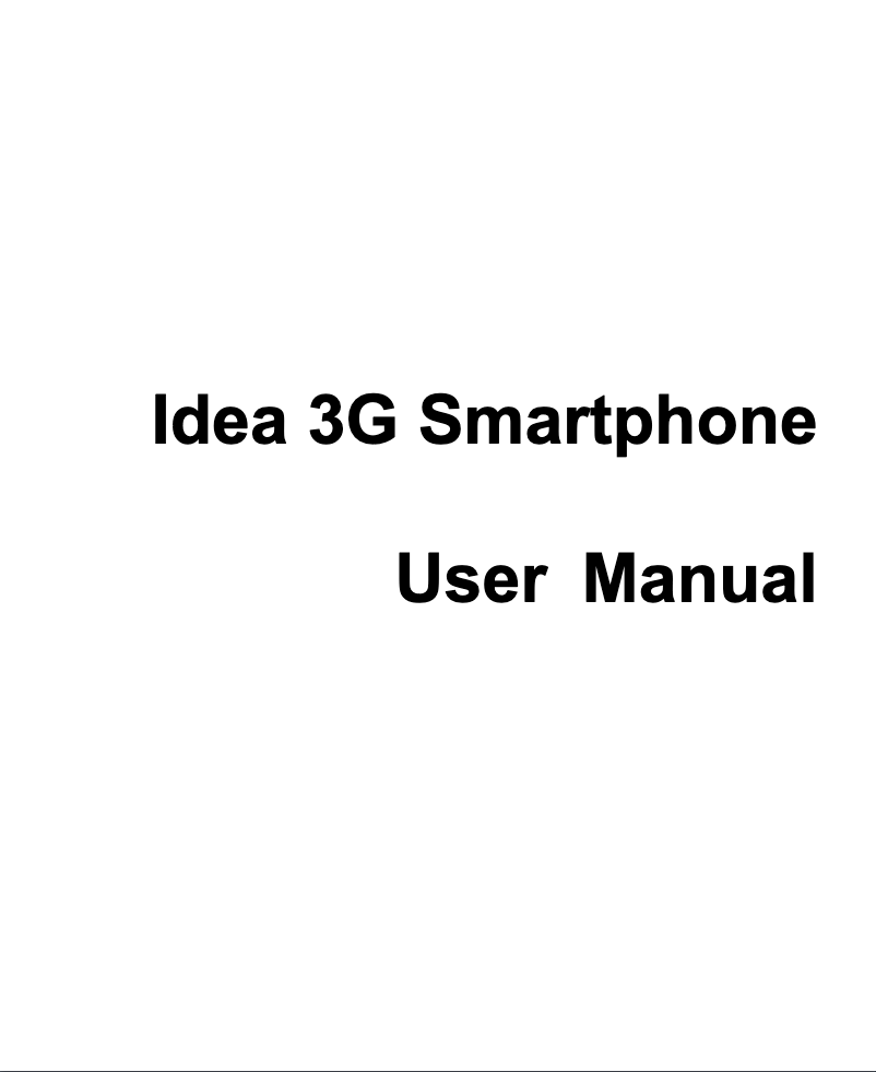 Page n°1 - Manuel utilisateur ZTE Idea 3G