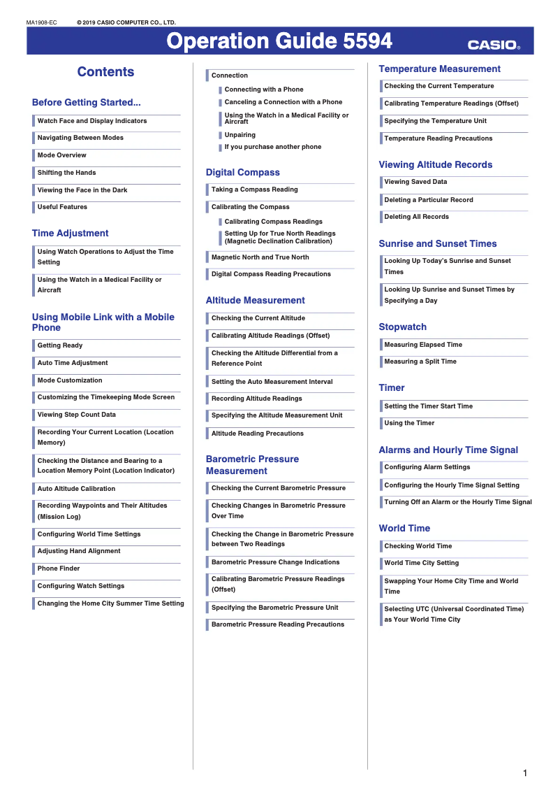 Page 1 de la notice Manuel utilisateur Casio G-Shock GG-B100BTN-1AER