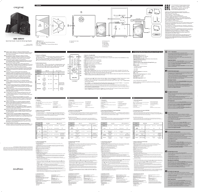 Image de la première page du manuel de l'appareil SBS E2500