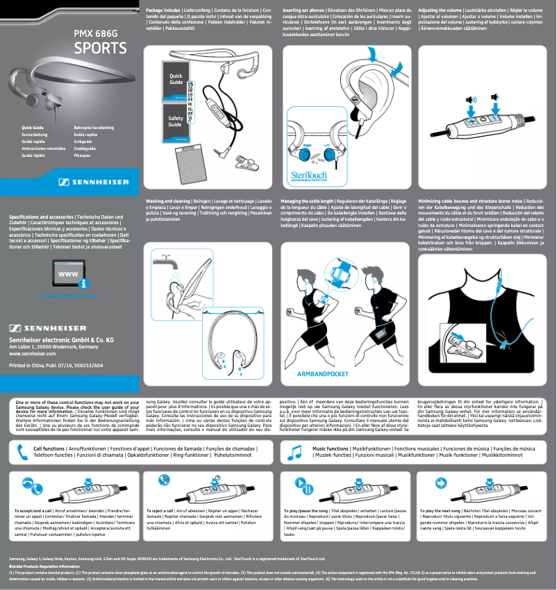 Page n°1 - Manuel utilisateur Sennheiser PMX 686G SPORTS