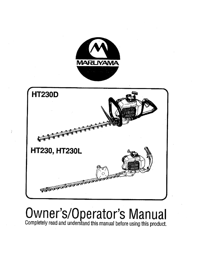 Page n°1 - Manuel utilisateur Maruyama HT230L