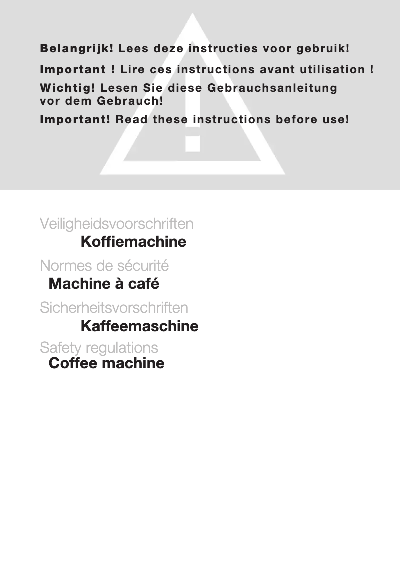 Page n°1 - Instructions de sécurité Atag CM4111ACUU
