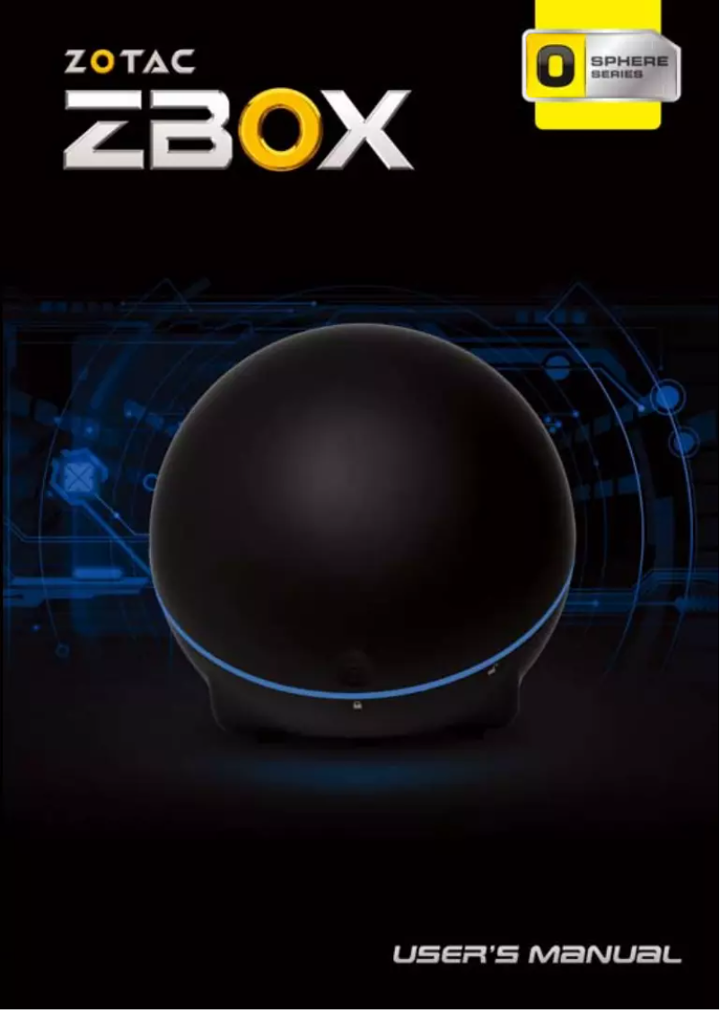 Image de la première page du manuel de l'appareil ZBOX OI520