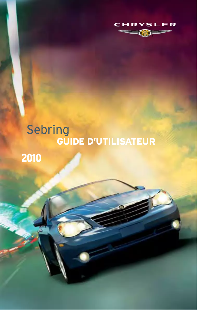 Image de la première page du manuel de l'appareil Sebring Berline (2010)