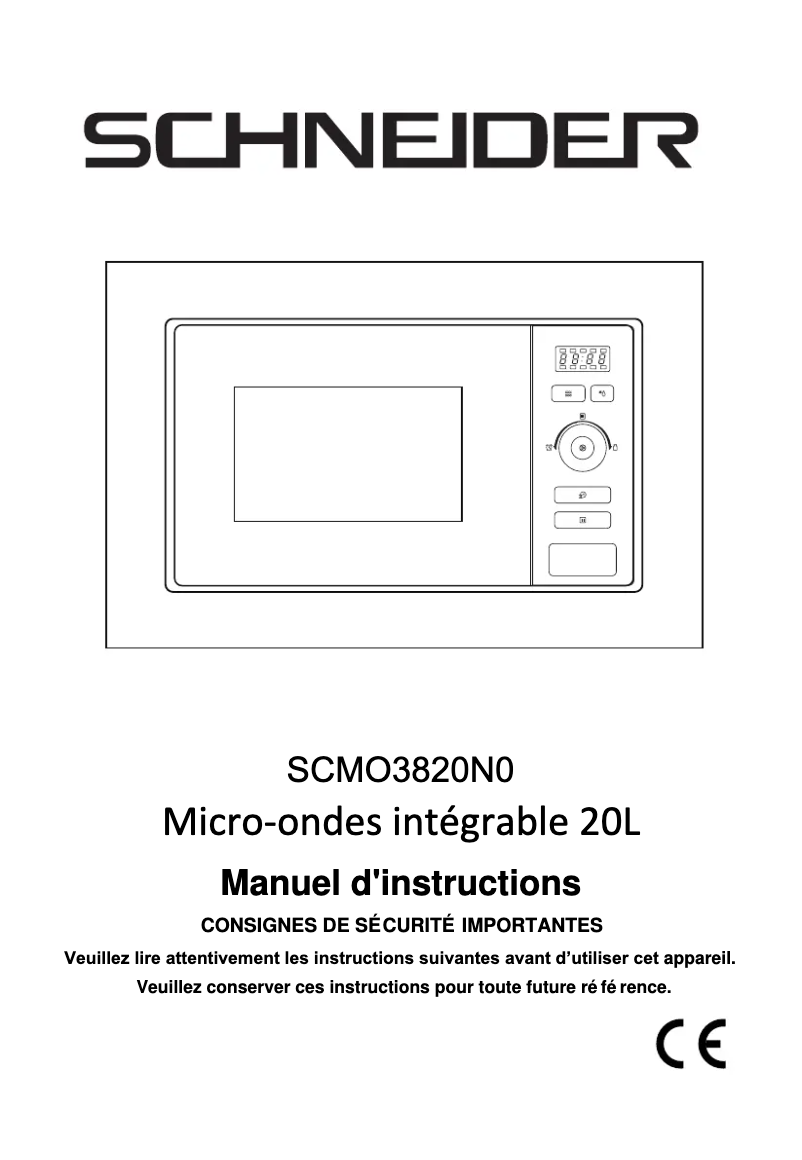 Page 1 de la notice Manuel utilisateur Schneider SCMO3820N0