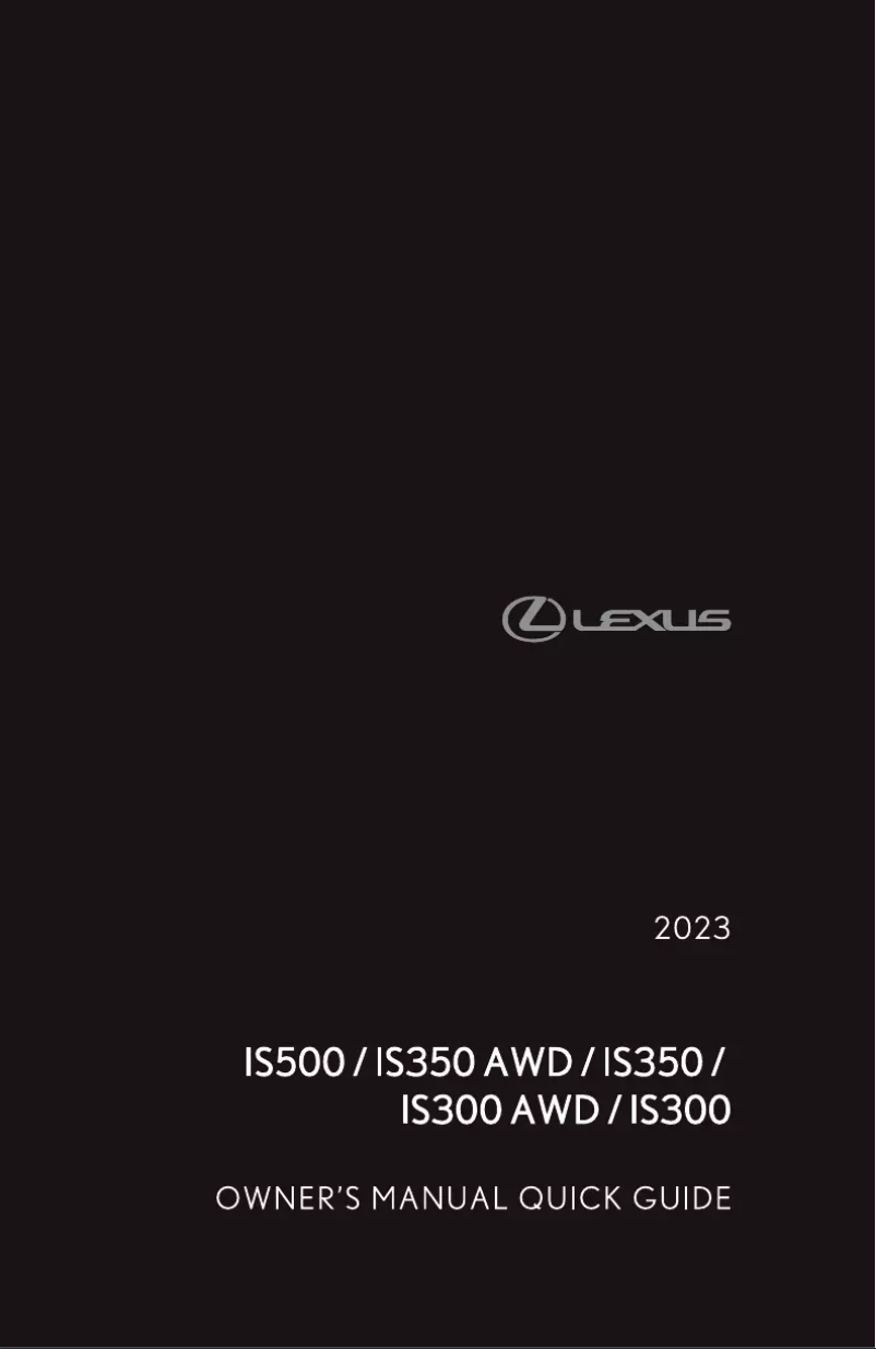 Page 1 de la notice Manuel utilisateur Lexus IS350 (2023)