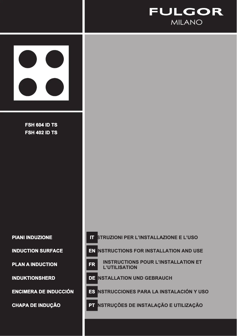Page n°1 - Manuel utilisateur Fulgor Milano FSH 402 ID TS BK
