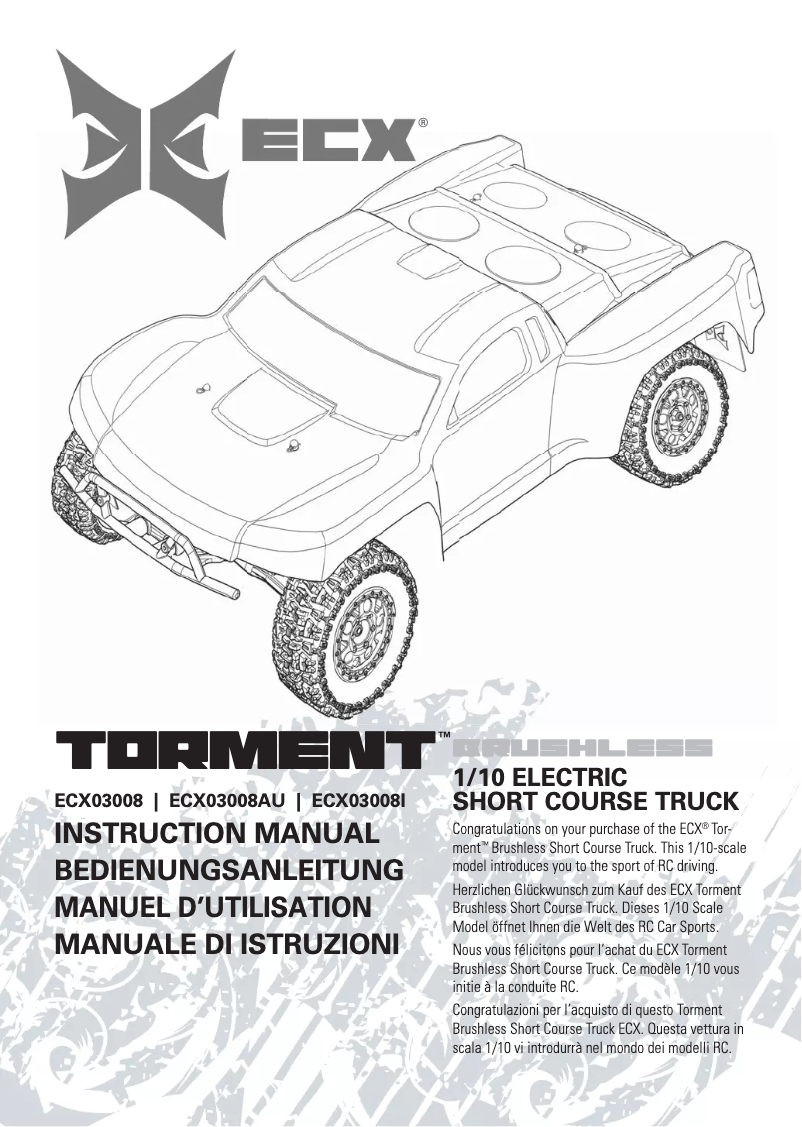 Page n°1 - Manuel utilisateur ECX Torment ECX03008