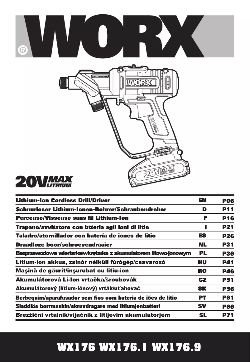 Page n°1 - Manuel utilisateur Worx WX176.9