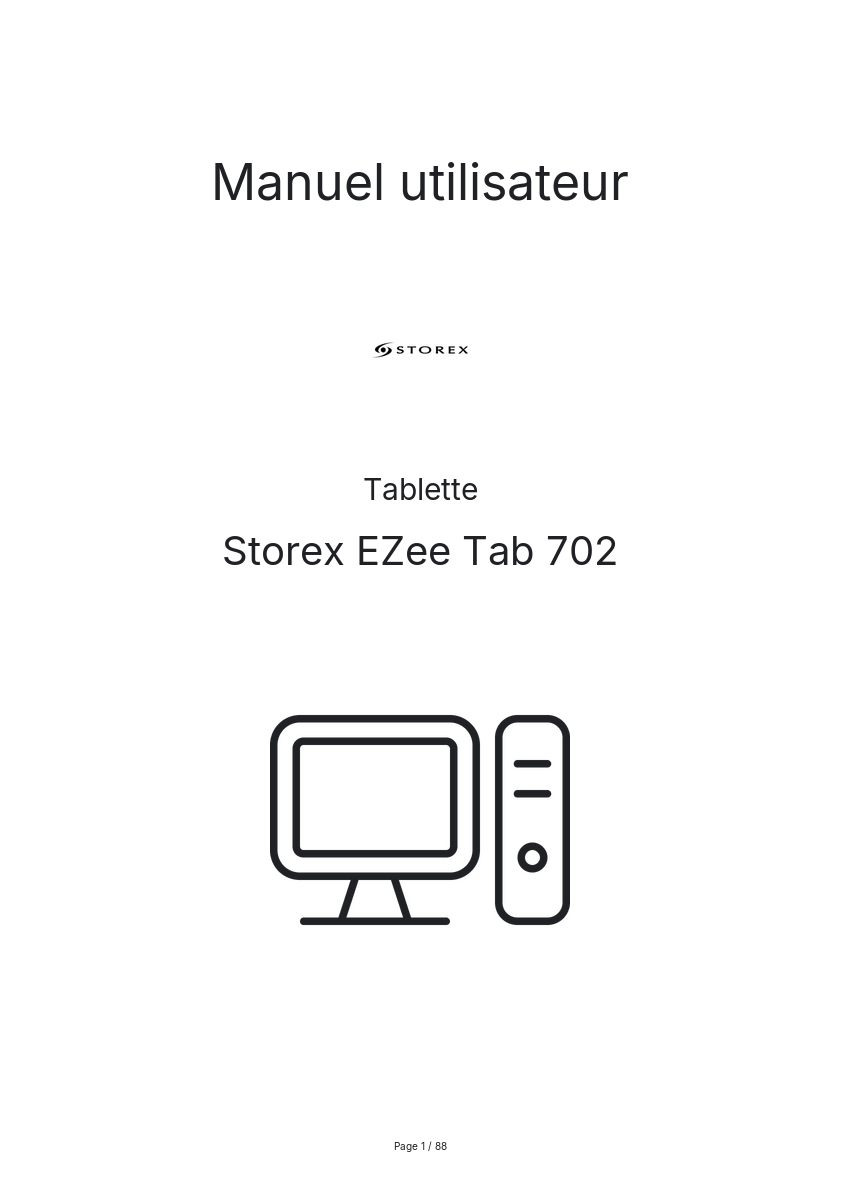 Page n°1 - Manuel utilisateur Storex EZee Tab 702