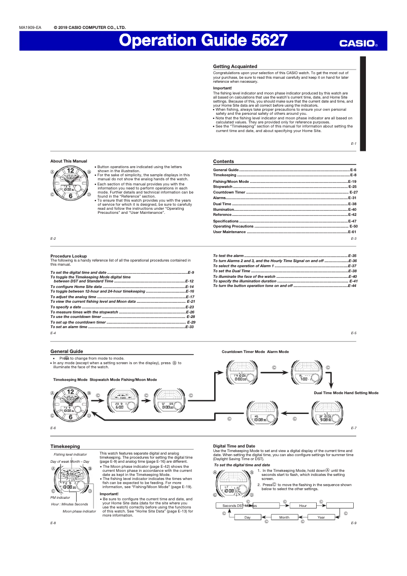 Page 1 de la notice Manuel utilisateur Casio Collection WSC-1250H-2AVEF