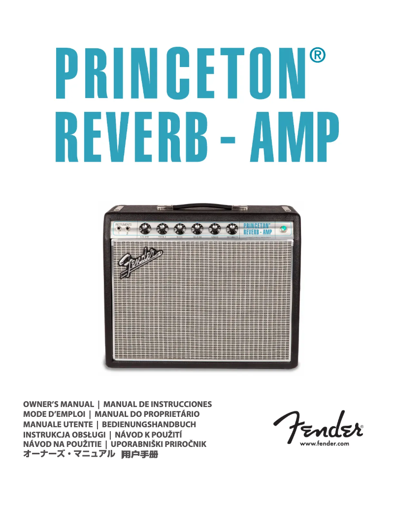 Image de la première page du manuel de l'appareil '68 Custom Princeton Reverb