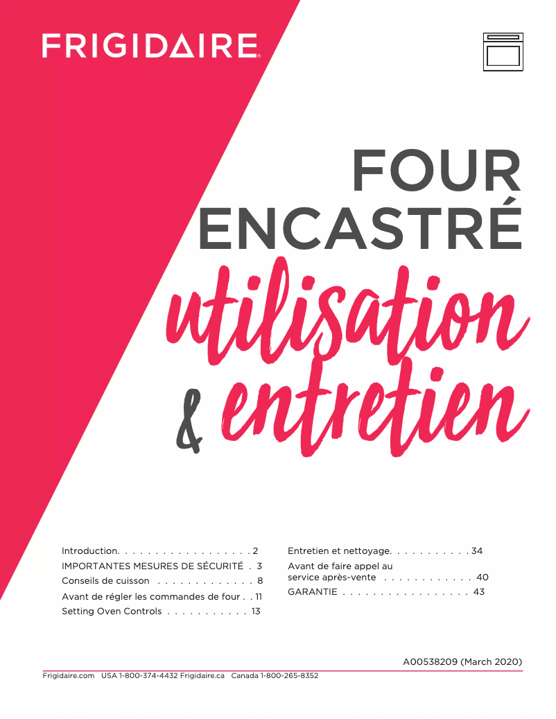 Page n°1 - Manuel utilisateur Frigidaire FGEW3069UF