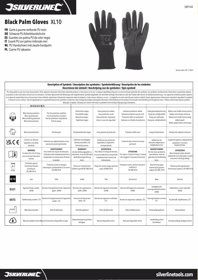 Page 1 de la notice Manuel utilisateur Silverline 589144