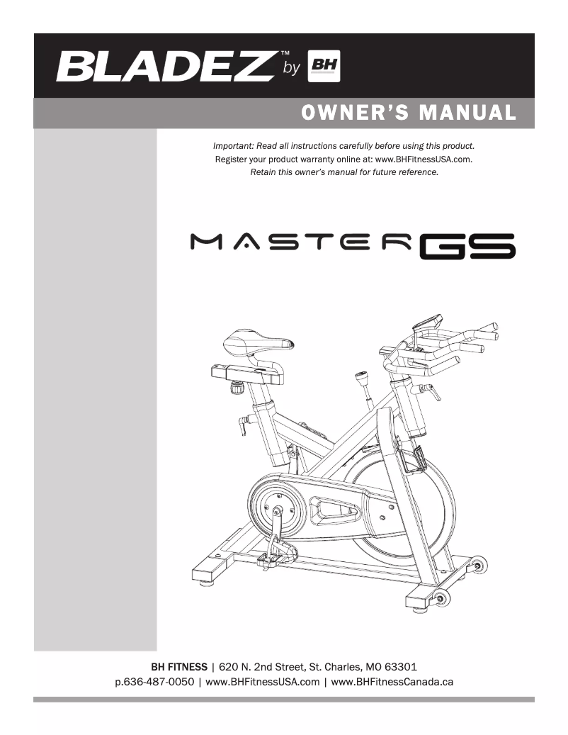 Página 1 del manual Manual de usuario Bladez Master GS