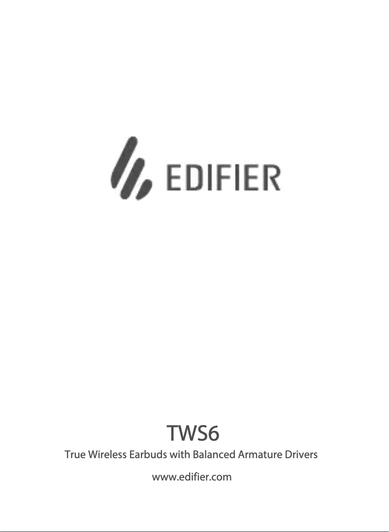 Page n°1 - Manuel utilisateur Edifier TWS6