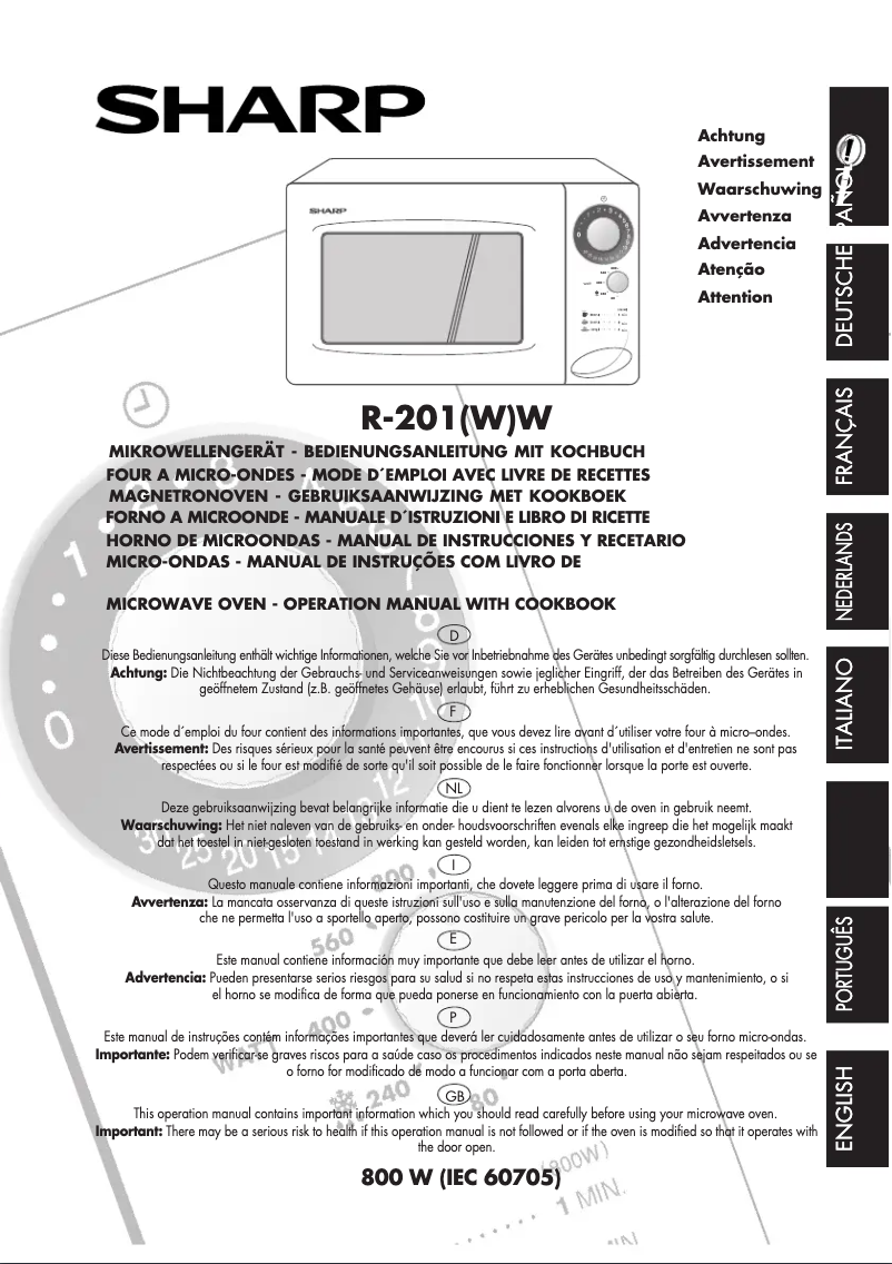 Page 1 de la notice Manuel utilisateur Sharp R-201W-W