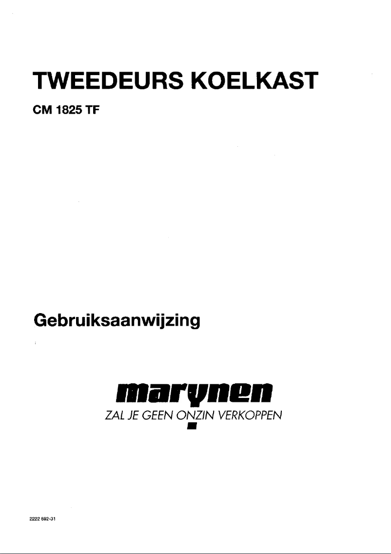 Page 1 de la notice Manuel utilisateur Marynen CM 1825 TF