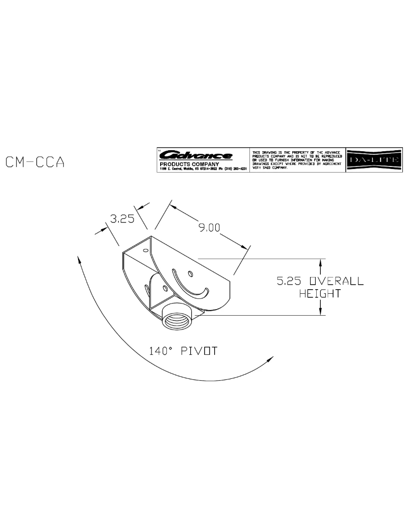 Page n°1 - Manuel utilisateur Da-Lite CM-CCA