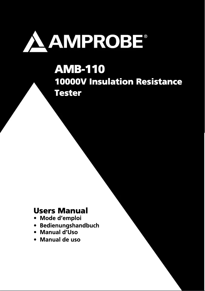 Page 1 de la notice Manuel utilisateur Amprobe AMB-110