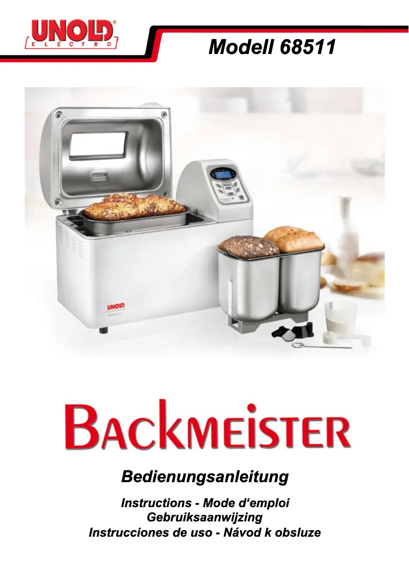 Image de la première page du manuel de l'appareil Backmeister Extra 68511